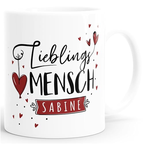 SpecialMe® Tasse Lieblings-(style_variation_string) personalisierbar mit Namen persönliche Geschenke kleines Dankeschön Weiss Keramik-Tasse – Ansicht 1