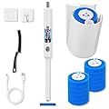 Palksky Disposable Toilet Brush and Holder Set, Electric Spin Scrubber with 12pcs Toilet Brush Refills, Toilet Bowl Cleaner Wand, Deep Cleaning Kit