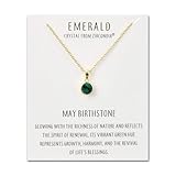 Philip Jones 18k Gold Plated May (Emerald) Birthstone Necklace Created with Zircondia® Crystals