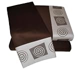 Luxor Treasures Langstapelige gekämmte Baumwolle, Fadenzahl 400, Jacquard-Wirbel, Kingsize-Bettlaken-Set, Mokka