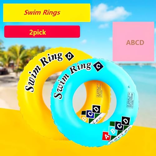 Image of Inflatable Swimming Rings Floater for Kids & Adult| Large Blow-Up Swim Circle Float for Summer Fun| Easy-to-Inflate Floating Tube for Pool Party, Lake, Beach (Multicolor 70 CM)- Pack of 1