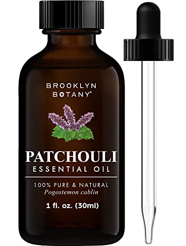 Brooklyn Botany Patchouli Essential Oil – 100% Pure and Natural – Premium Grade Oil with Dropper - for Aromatherapy and Diffuser - 1 Fl Oz