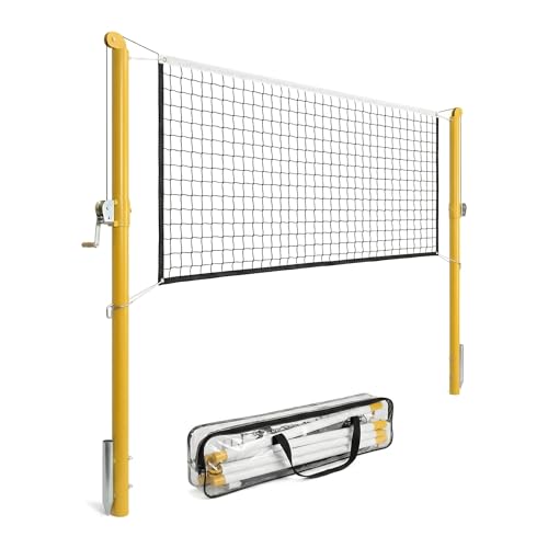 Adjustable Volleyball & Badminton Poles Heavy Duty Nets,