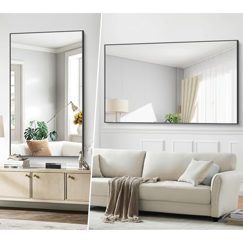Leyden Bathroom Mirror 60x36 inches, Large Rectangle Wall Mirror with Black Aluminum Frame, Vanity Mirror for Bathroom Bedroom Living Room Dining Room Entryway Decor by Leyden - Image 5