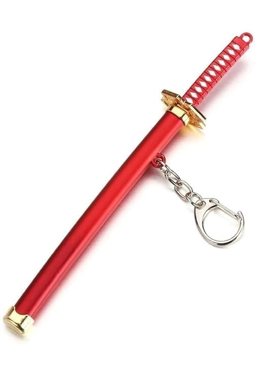 Image of Katana with Scabbard Collectable Anime Toy Keychains | Mini Samurai Sword Key Ring for Car, Bike & Bag | Anime Inspired Gift for Bike - Muiticolour (Pack of 1 pc)