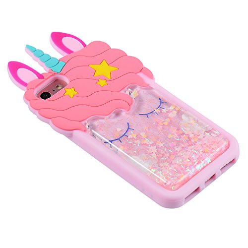 Mulafnxal Quicksand Unicorn Case For Iphone 6/6S 4.7" Silicone 3D Cartoon Cute Animal Cover,Kids Girls Women Bling Glitter Unique Kawaii Character Fun Funny 3D For Iphone 6/6S #TOP2
