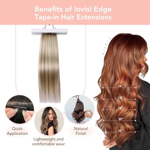 Image of Sindra Invisi Edge Tape in Extensions Human Hair, 22 Inch 60g