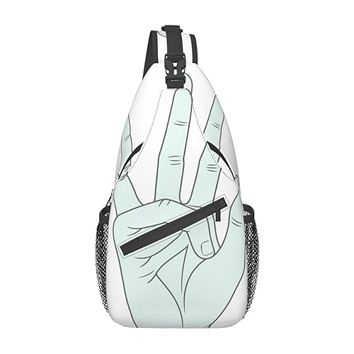 Sac à bandoulière langue des signes léger et ajustable pour homme et femme