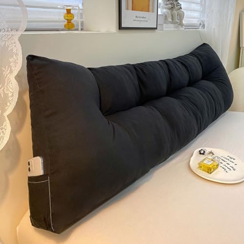 YUURO Soft Wedge Headboard Pillow for Bed Sofa,Large Bolster Bed Rest Reading Pillow Backrest Positioning Support Pillow for Single/Twin/Queen/King