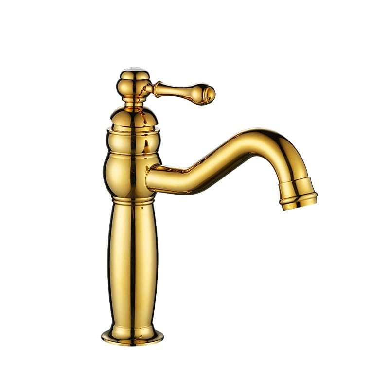 Robinet antique en cuivre or bas rétro et mitigeur lavabo chic