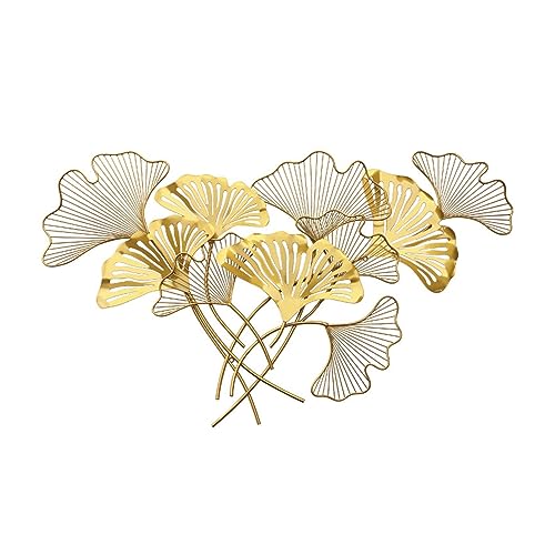 Décoration murale ginkgo DELURA ornement en métal forgé robuste et léger pour salon