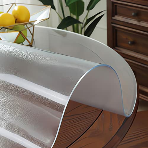 Mantel Transparente Mate Redondo PVC Prueba de Agua y Aceite Fácil de Limpiar Cubierta de Protección para Muebles,para Alfombrillas de Silla,Mesitas de Noche Baño,Grosor 2mm Diámetro 30cm