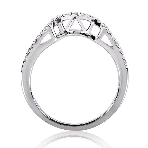 Kobelli Contoured Diamond Band 1/10 Carat (Ctw) In 10K White Gold (Matching Band To Ring 61956-E), Size 4 #TOP3