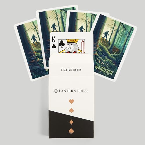 Lantern Press Wanderer, Bigfoot in Forest, 52 naipes póker miniatura 6