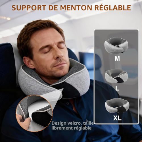 Coussin De Voyage Avion : Coussin de Voyage, Oreiller de Voyage en Mousse Mémoire Coussin Avion... – Image 4