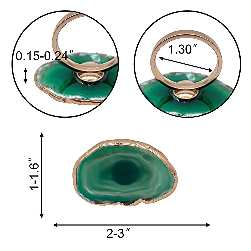 Agate Slice Napkin Ring Set Of 4 Gold Napkin Rings Dinner Table Decor Home Decor For Christmas Thanksgiving (Green)… #TOP1