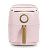 Daash ceramic tasti crisp express air fryer 26qt oil free cooking adjustable timer non stick ceramic coating compact size for small kitchens fast heating for fries chicken blush  urban country home decor