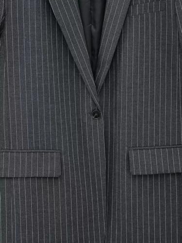 Women Front Button Blazer Coat Vintage Flap Pockets Solid Work Office Blazers Jacket4