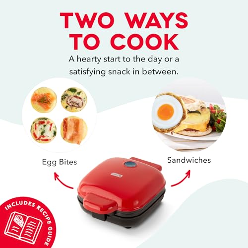 Dash Deluxe Egg Bite Maker - Electric Egg Bite Maker for Healthy Protein Snacks - Quick Cleanup, Space-Saving Design & Non-Slip Feet - 4 Servings, Red by DASH - Image 6