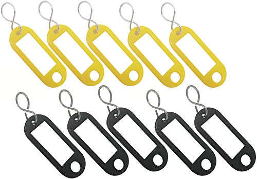 SECOTEC Sleutelhanger geel & zwart/om te beschrijven/10 stuks