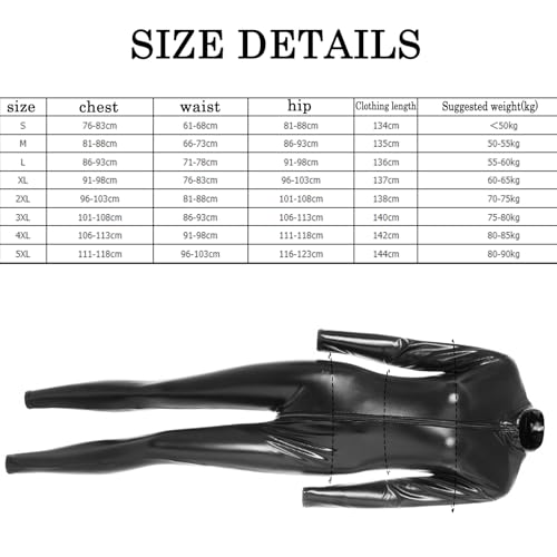 BDSMJOY Lack Bodysuit Wetlook Cosplay Club Outfit Sexy Damen Sissy Domina, Latex Dessous für Sex, Karneval Faschingskostüme – Bild 2