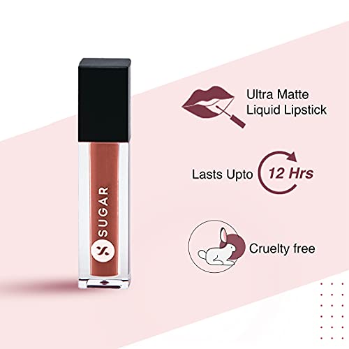 Image of SUGAR Cosmetics Smudge Me Not Liquid Lipsticks for Women | Transferproof & Waterproof | Lasts 12+ Hours | Matte Lipstick | 1.1ml - 37 Hot Apricot