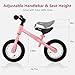 Bobike Toddler Balance Bike with Inflatable Rubber Tires, Kids Push Balance Bike Toys for 18 Month to 4 Year Old Boys Grils Adjustable Seat and Handlebar No-Pedal Training Bike Best Gifts(Pink)