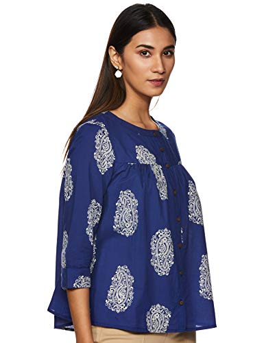Image of Amazon Brand - Myx Women Cotton Regular Fit Casual Kurti (Available in Plus Sizes)