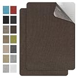 EMORBALS 2Pcs 8 * 11Inch Couch Patches Repair Fabric, Self-Adhesive Couch Repair Patch with Strong Glue, Repair Patch for Sofa, Tote Bags, Car Seats, Furniture,Etc(Dark Brown)