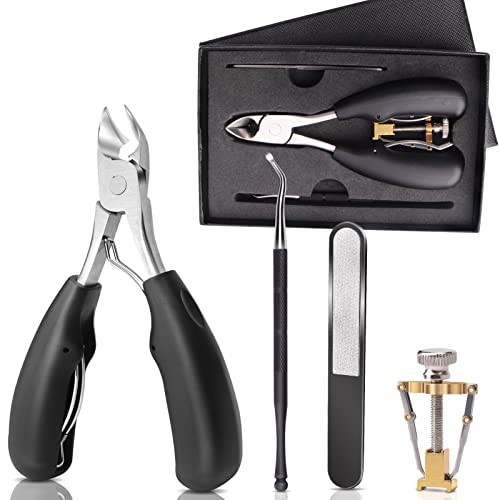 BABORUI Ingrown Toenail Tool, 4Pcs/Set Upgraded Toe Nail Clippers Adult for Ingrown Toenail Treatment, Toenail Clippers for Thick Nails Ingrown Toenail, Podiatrist Pedicure Kit for Men Women Seniors