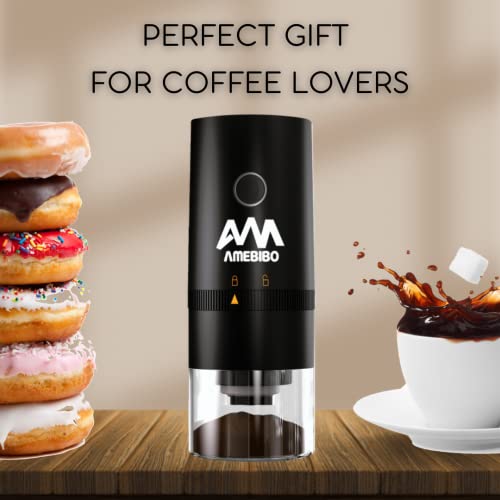 Portable Coffee Grinder Electric, Burr For Beans, Spices And More, Coffee Bean Grinder Small For Camping/ Drip/ Espresso/ Pour Over French Press, Usb Rechargeable Coffee Grinder (Black) #TOP4
