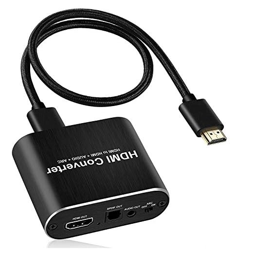 HDMI Audio Extractor, SPDIF + 3,5 mm till Cinch + ARC, ljuddelare, 4K HDMI Audio Splitter, 4K/60Hz och 3D