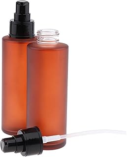 Milageto 2 x pusty dozownik kosmetyczny z możliwością ponownego napełniania, szkło bursztynowe, balsam z pompką – 100 ml