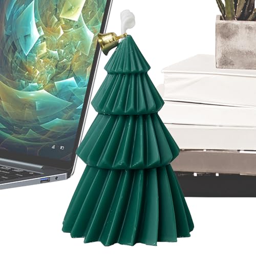 Bougie De Noël | Bougie Parfumée Cire en Forme de Sapin | Décor de Table d'Intérieur pour Maison Salle à Manger Bureau Événement Fête Fenêtre Femmes Propriétaires