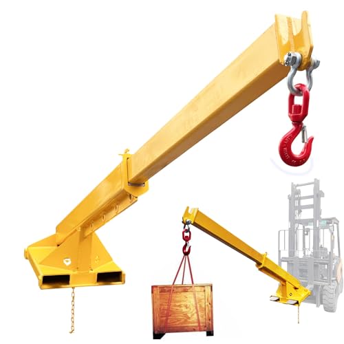 IntXanth Telescopic Forklift Jib Boom, Lifting Boom for Forklift, Adjustable Forklift Mounted Jib Boom, Extend Up to 8.2', Lift Capacity to 3T (6600lbs), Forklift Crane Attachment