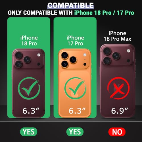 Image of TheGiftKart Hybrid Shockproof Back Cover Case for iPhone 18 Pro Compatible with MagSafe | Camera Protection Module | Hard Back Case for iPhone 18 Pro (PC & TPU, Transparent Clear Back, Burgundy Sides)