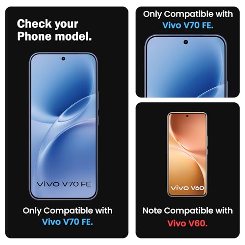 Image of ArmourPro Tempered Glass for Vivo V70 FE - 9H Screen Protector with Black Border, Anti Scratch, Edge-to-Edge Coverage, HD Clarity, Smooth Touch, Case Friendly | Black