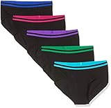 frontier Gestreifter elastischer Bund Amazon-Marke: find. Herren Slip aus Baumwolle, 5er-Pack, Mehrfarbig (Black with Neon wiast band), L, Label: L