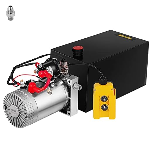 VEVOR Bomba Hidráulica para Remolque de Coches, Depósito de Metal, Bomba Hidráulica Remolque Tanque 12V, Bomba Hidráulica con Efecto Doble para Remolque Volquete (10L, Acción Simple)