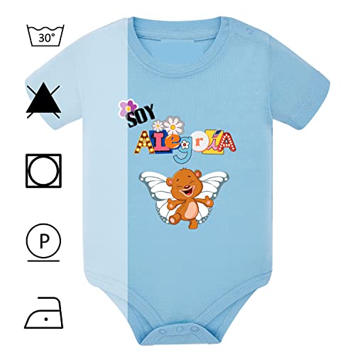 Body bébé manches courtes bleu clair anti-irritation en pur coton 12-18 mois - 5