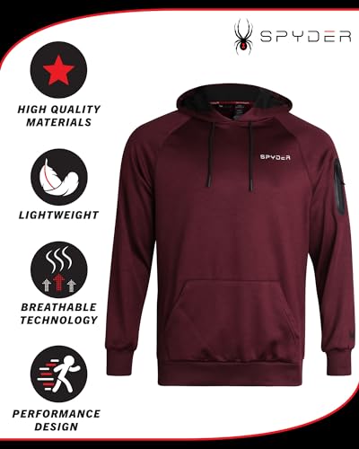 Spyder Men's Active Sweatshirt – Fitted Performance Tech Fleece Hoodie Sweatshirt – Workout Cold Weather Pullover (S-XL)2