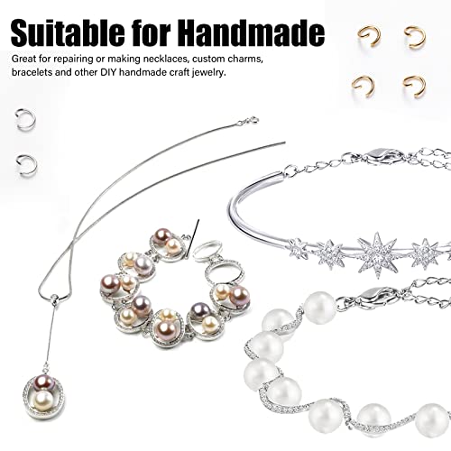 Wokape 1521Pcs 4 Colors And 3 Sizes Jewelry Making Accessories Set With Jewelry Needle Nose Pliers, Including 1200Pcs Fold Over Cord Ends, 200Pcs Open Jump Rings And 120Pcs Lobster Claw Clasps #TOP5