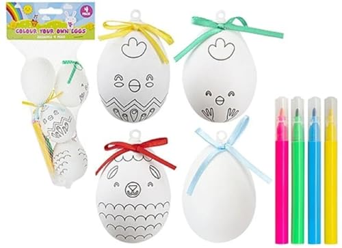 Colour Your Own Eggs With Pens - (Set of 4) - Fun & Unique Diy Craft Supplies - Perfect For Easter & Home Decor
