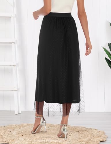 Relipop Tulle Skirts for Women Midi Long Fairy Skirt 2025 Summer Trendy A-Line Mesh Layered High Waist Skirt4