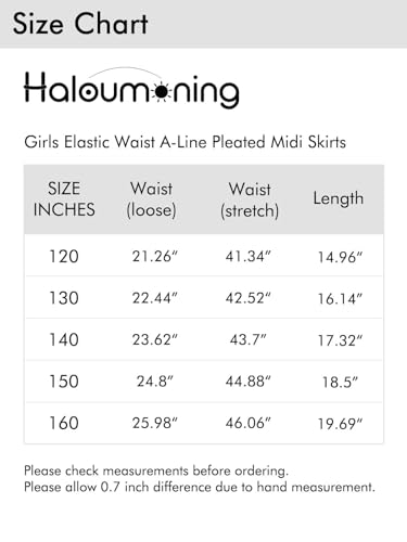 Haloumoning Girls Pleated Skirts Fluffy Elastic Waist A-Line School Uniform Midi Skirt Little Big Kids thumb #5