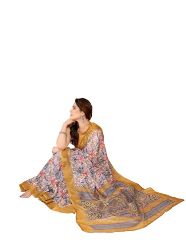Image of RAJESHWAR FASHION WITH RF Women's Kota Doria Floral Printed Fancy Sarees For Girls With Blouse Piece,Saree Length-5.50 Mtr,Blouse Length-0.8 Mtr(Tulsi)
