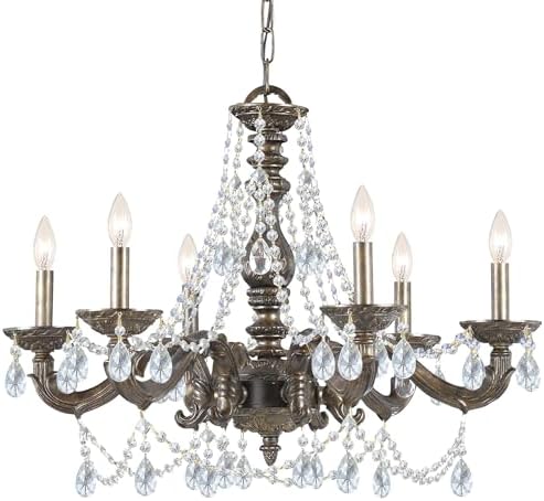 Crystorama Paris Market 6 Light Clear Crystal Venetian Bronze Chandelier