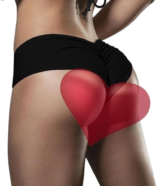 HYTENSUN Women's Cheeky Bikini Bottoms Sexy High Waisted Ruched Brazilian Cut Swim Bottoms