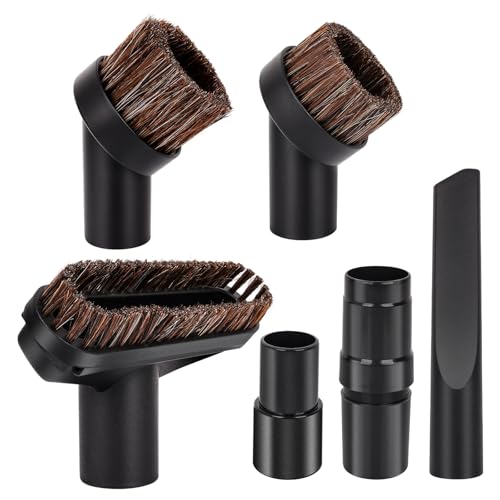 1 1/4 Inch(32mm) Vacuum Attachments for Shark Vacuum Brush Attachment,Replacment Horse Hair Brush Accessories Kit with Hose Adapter for Most Household Vacuum Cleaners 6-Pack