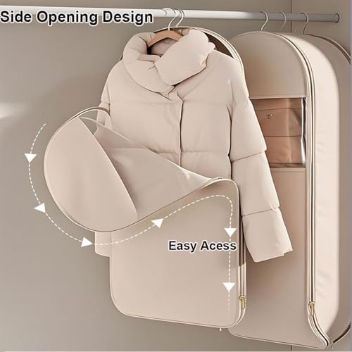 Otherwise Garment Bags, Intelligenck Garment Bag, Save Space, Hang For Storage, Suitable For Coats, Suit, Etc, Prevent Dust And Moisture, And Hang Neatly (Beige-XL)2